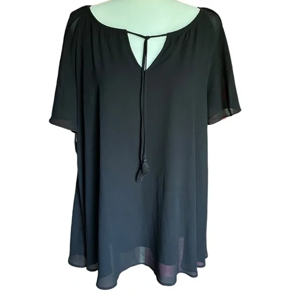 Show Me Your MuMu Juana Tassel Tunic Top Black Sheer Shirt / Mini Dress,… - Picture 2 of 4